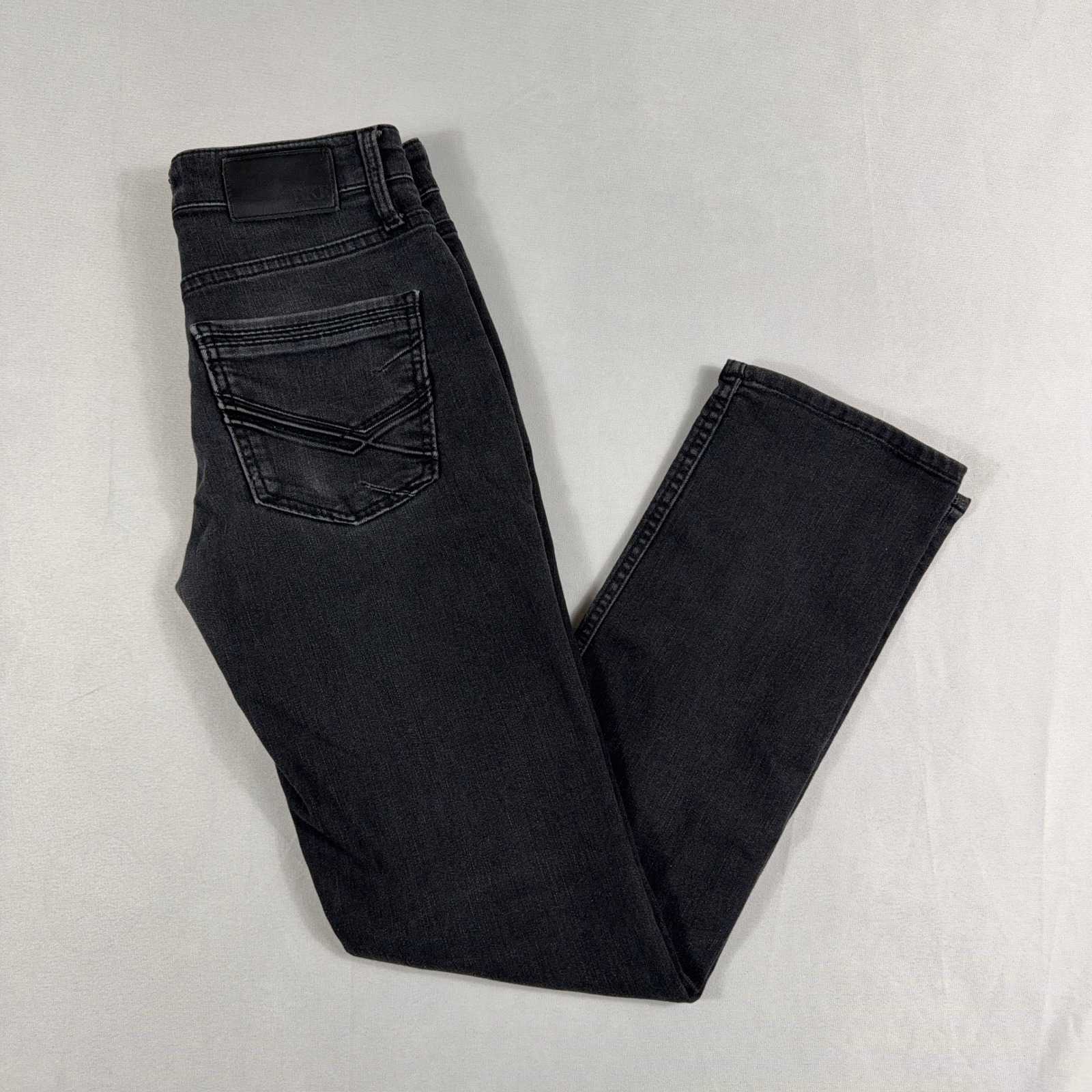 Bke Jake Straight Leg Jeans Black Denim Stretch Pants 29x32 Mens Casual Style